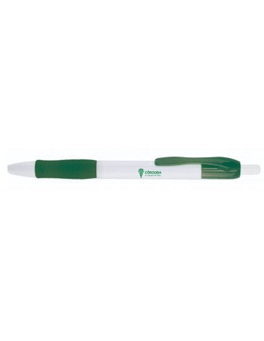 Bolígrafo blanco y verde